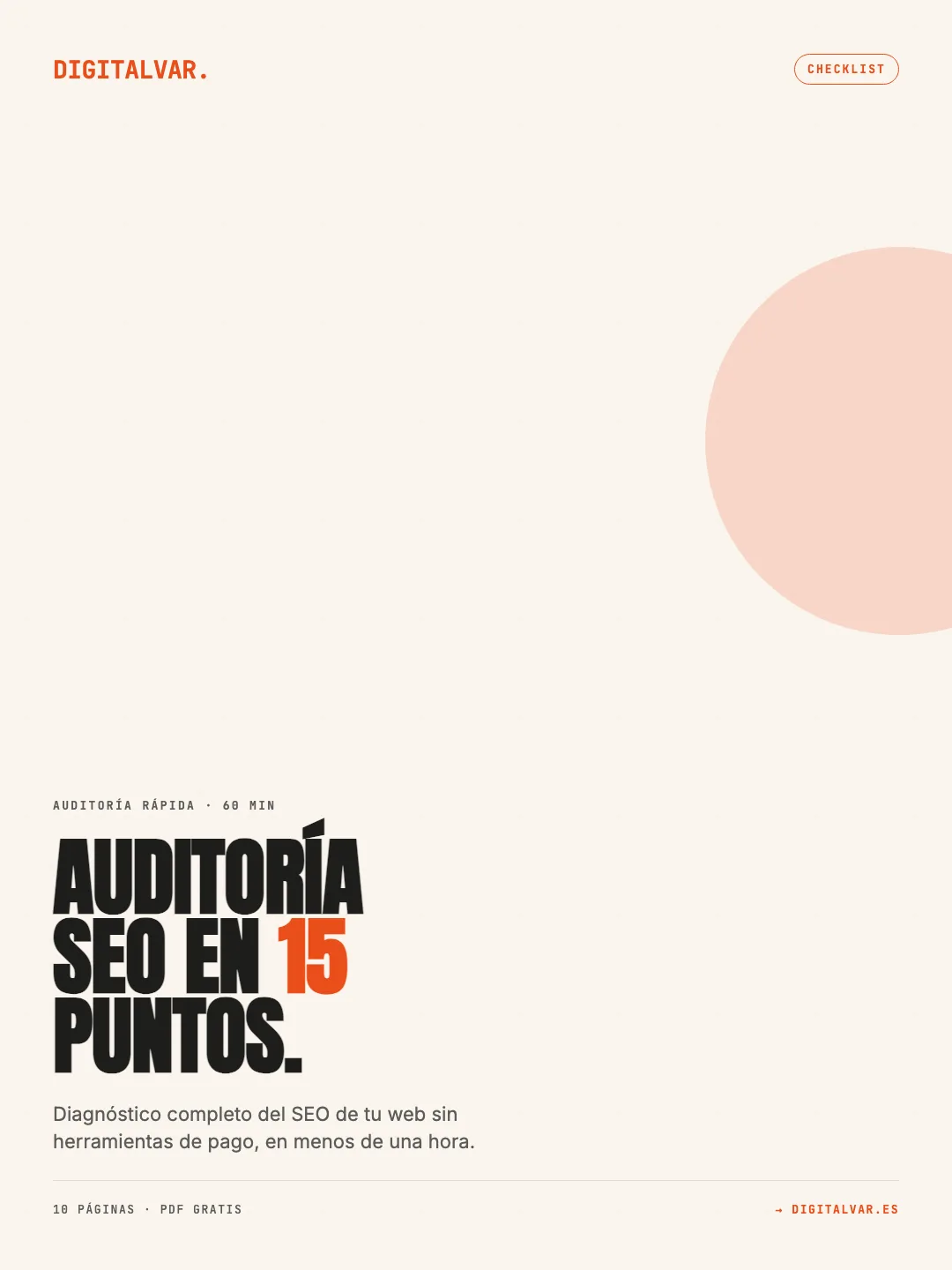 Portada de Checklist Auditoría SEO en 15 puntos