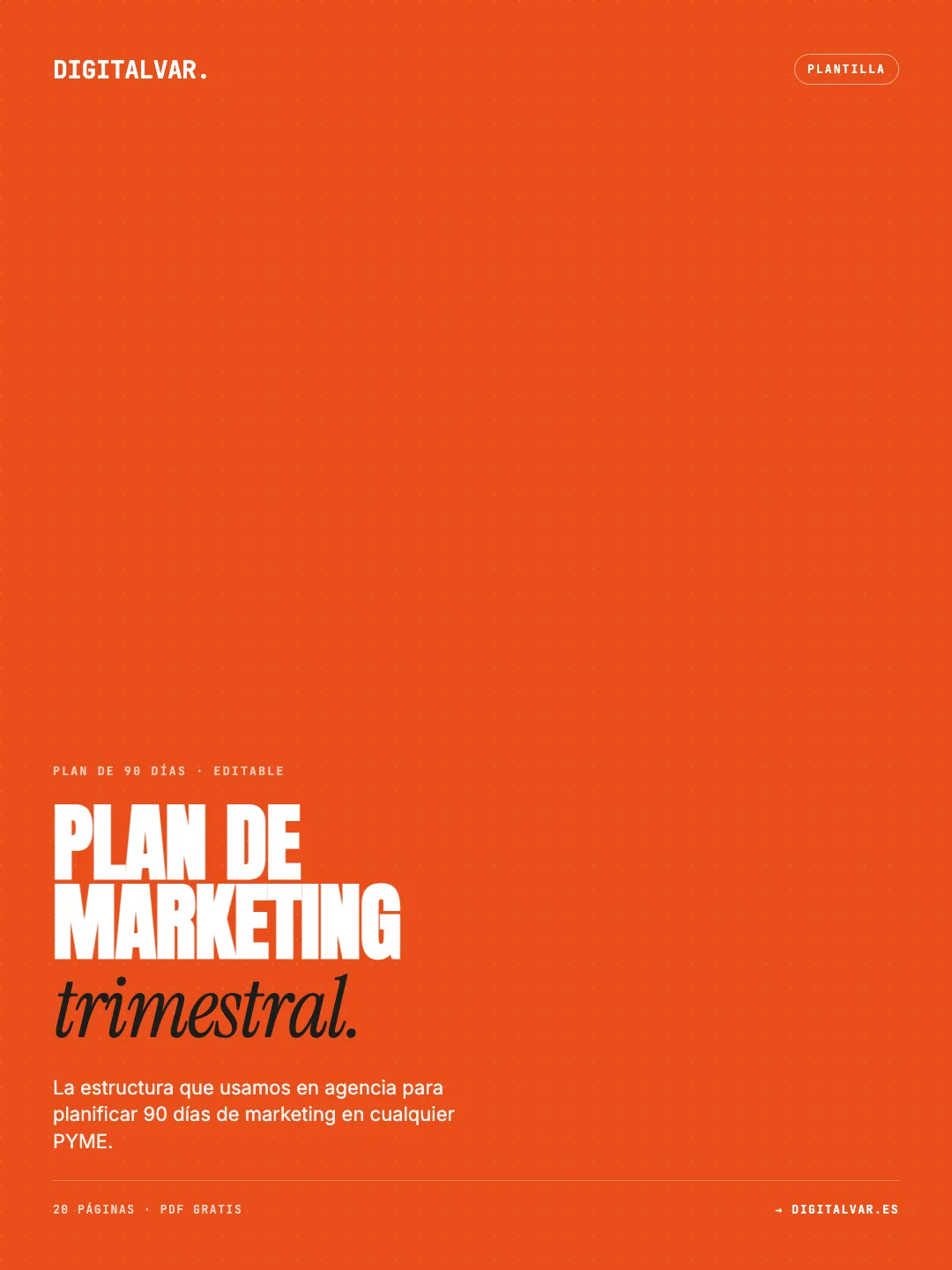 Portada de Plantilla Plan de Marketing Trimestral