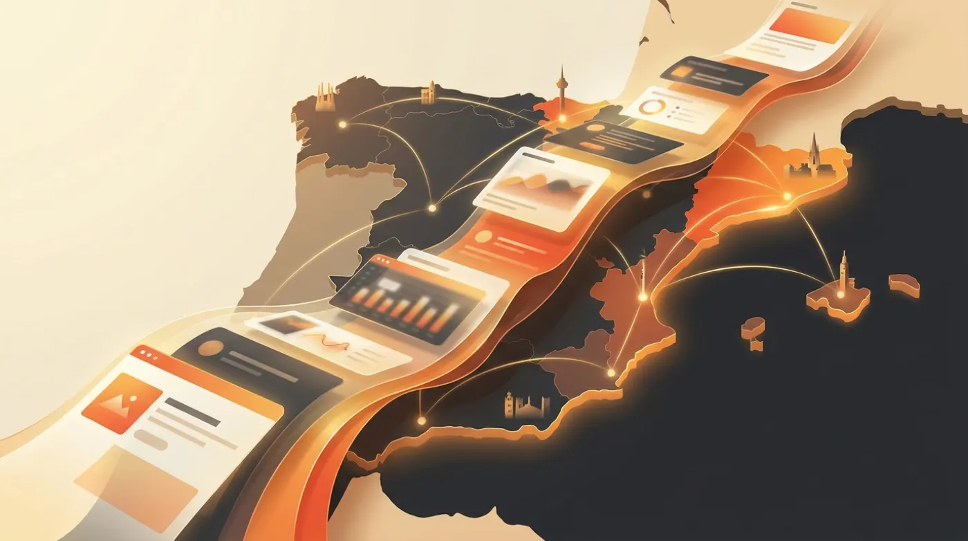 Equipo de una agencia de Meta Ads en España revisando dashboards de campañas de Facebook e Instagram