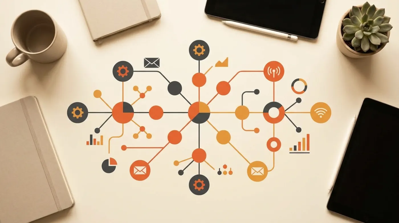 Dashboard de agencia de marketing automation en España con flujos HubSpot y ActiveCampaign